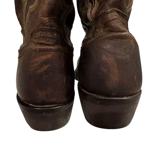 Lucchese Brown Leather Western Cowboy Boots, Sz 9D - Picture 12 of 16